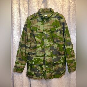J Crew Camo Jacket Mens Small S Green Camouflage Full Zip‎ Button With  Pockets